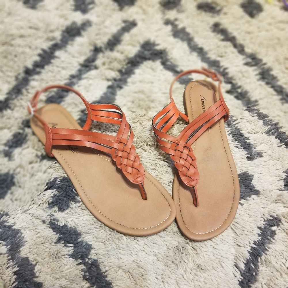 🍊Braided American Eagle by Payless Orange Sandals